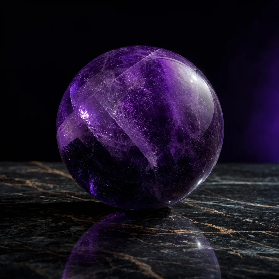 Polished natural crystal sphere for sale — Dragonflies and Lilies live show on Whatnot