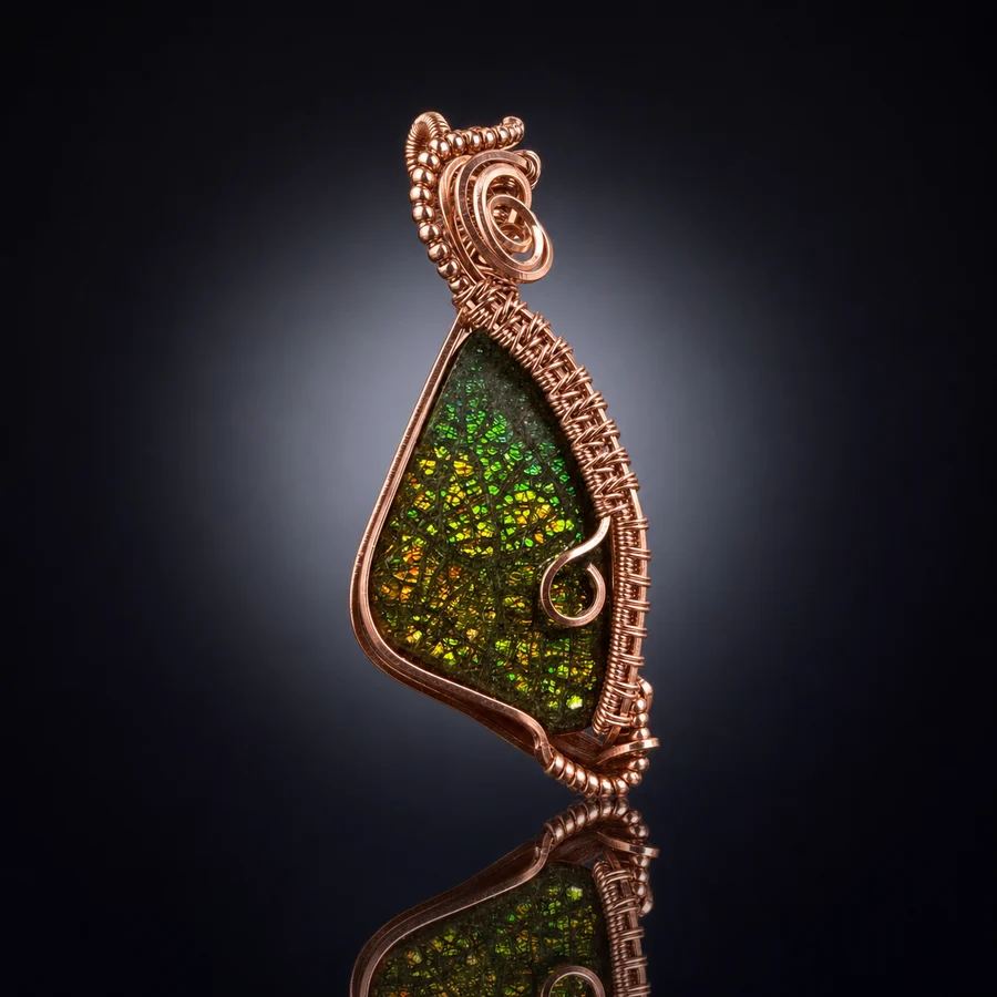 Canadian Ammolite Copper Pendant