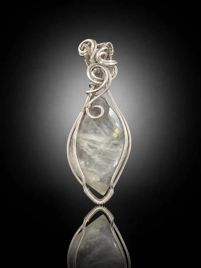 Handcrafted Sterling Silver Sunset Labradorite Pendant